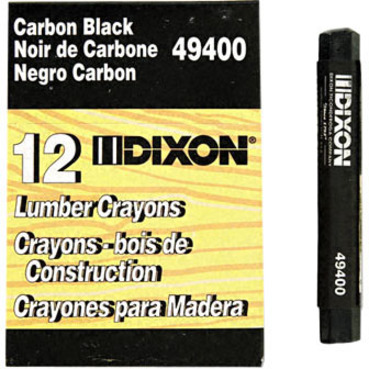 Dixon Lumber Crayons - 4.50" (114.30 mm) Length - 0.50" (12.70 mm) Diameter - Black - 1 Each - Specialty Marking Pencils/Crayons - DIX49400