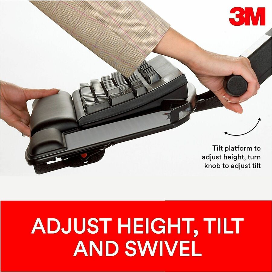 3M Sit/Stand Easy Keyboard Tray Platform Gel Wrists Precise Mouse Pad