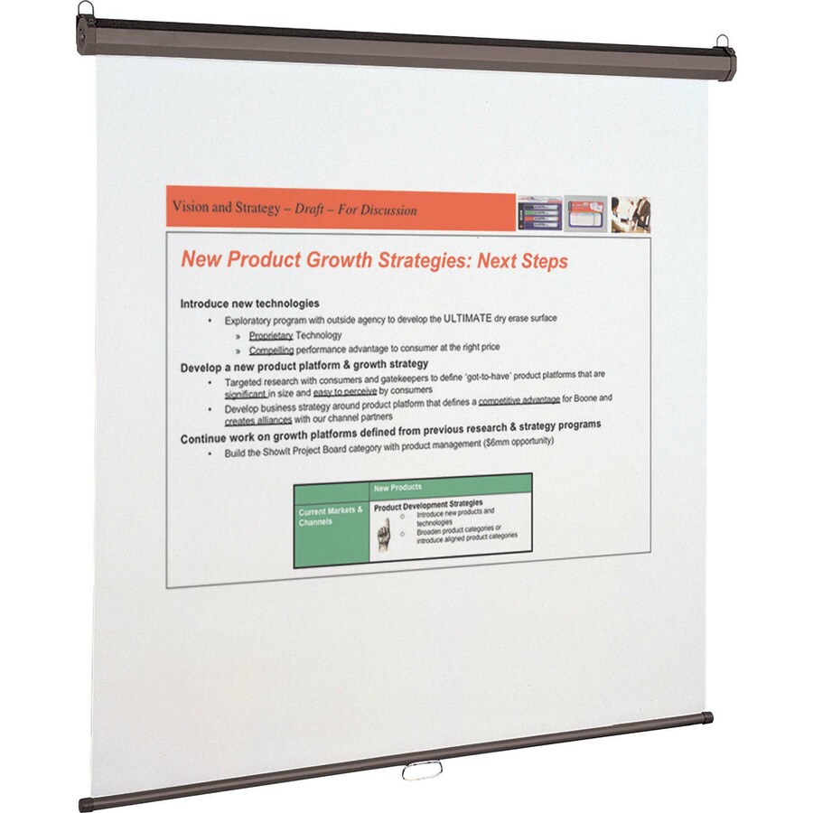 Quartet Manual Projection Screen - 1:1 - Matte White - 96" x 96" - Wall Mount, Ceiling Mount - Projector Screens - QRT696S