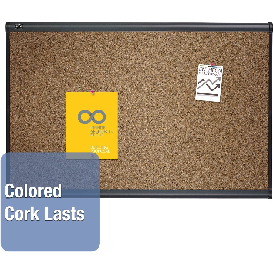 Quartet Prestige Bulletin Board - 48" Height x 72" Width - Brown Cork Surface - Self-healing, Durable - Graphite Frame - 1 Each