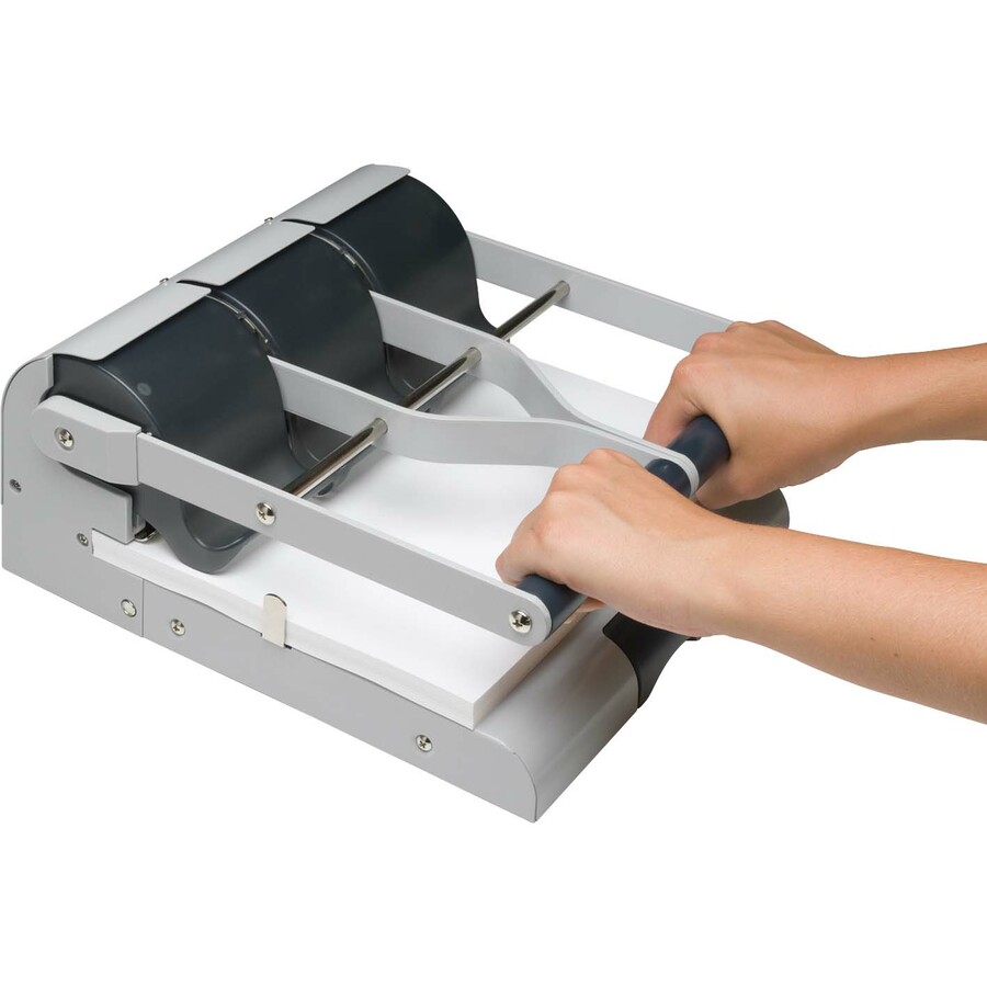Swingline High-Capacity Adjustable Punch - 2 - 3 Holes - Adjustable Centers - 3 Punch Head(s) - 160 Sheet - 9/32" , 11/32" Punch Size - Gray - Heavy-Duty Hole Punches - SWI74650