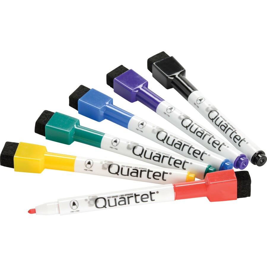 12 Pack Premium Glass Board Dry-Erase Markers Bullet Tip Black Quartet