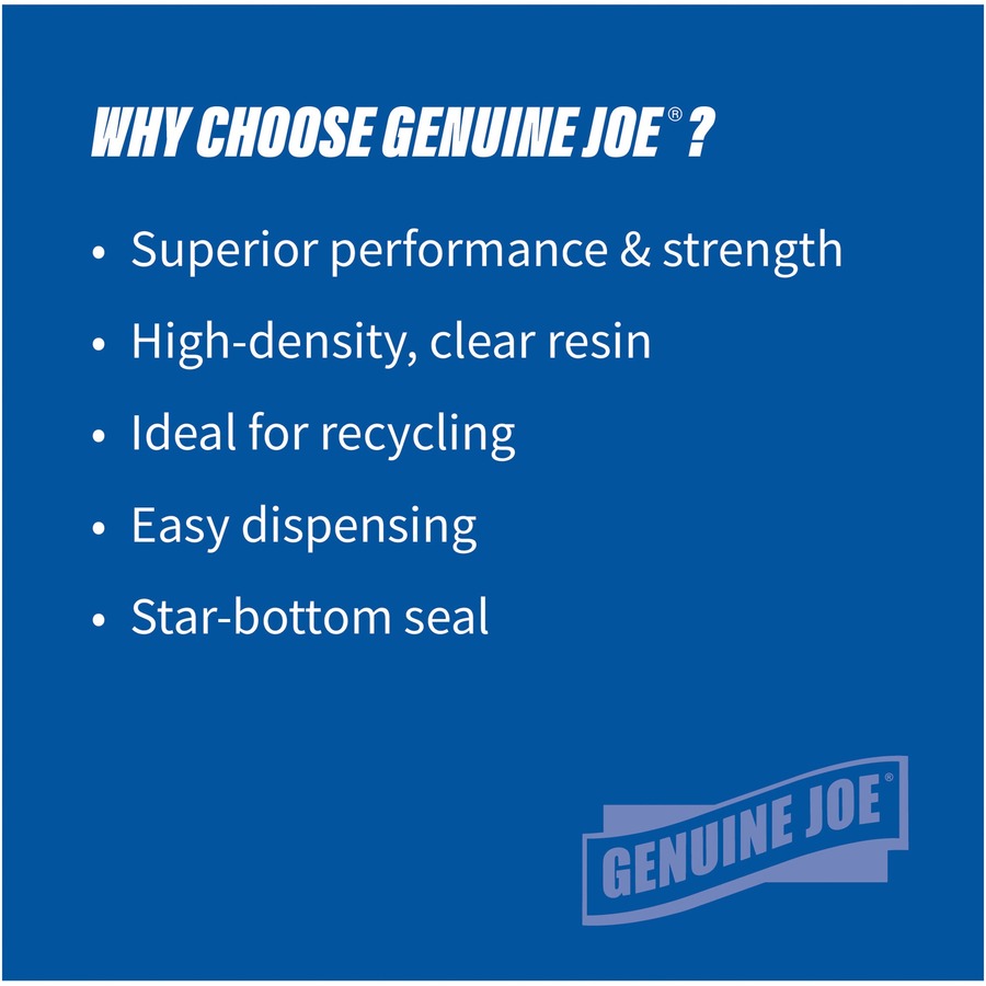 Genuine Joe High-Density Can Liners, Clear