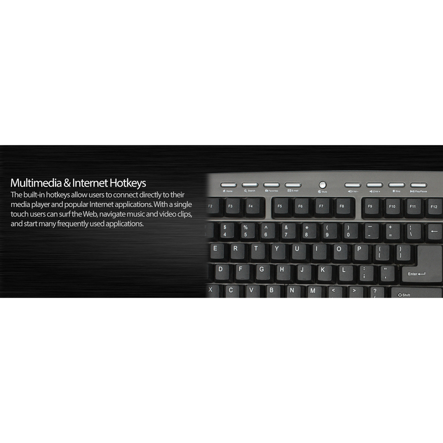 Adesso AKB-430UG Win-Touch Pro Desktop Keyboard with Glidepoint Touchpad - USB - 107 Keys - Graphite