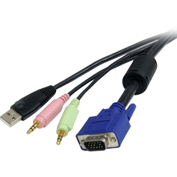 STARTECH 10 ft 4-in-1 USB VGA KVM Cable with Audio and Microphone