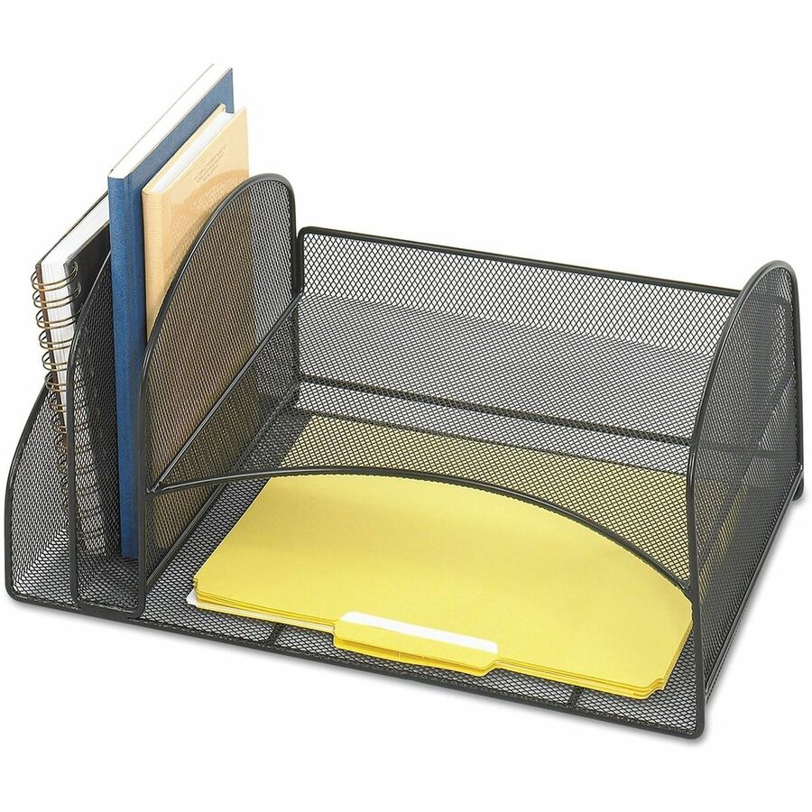 Safco Onyx 2 Upright/2 Tray Mesh Desk Organizer