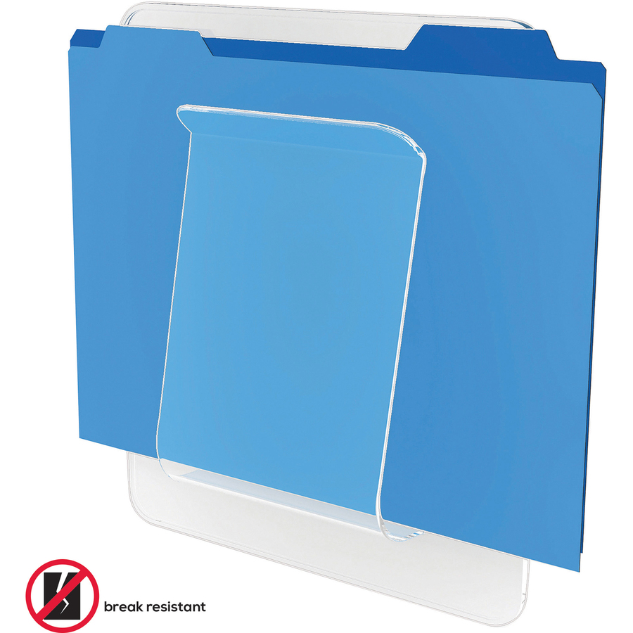 Deflecto Stand-Tall Wall File - 10.6" Height x 9.3" Width x 1.8" Depth - Unbreakable, Stackable - Clear - Plastic - 1 Each = DEF65501
