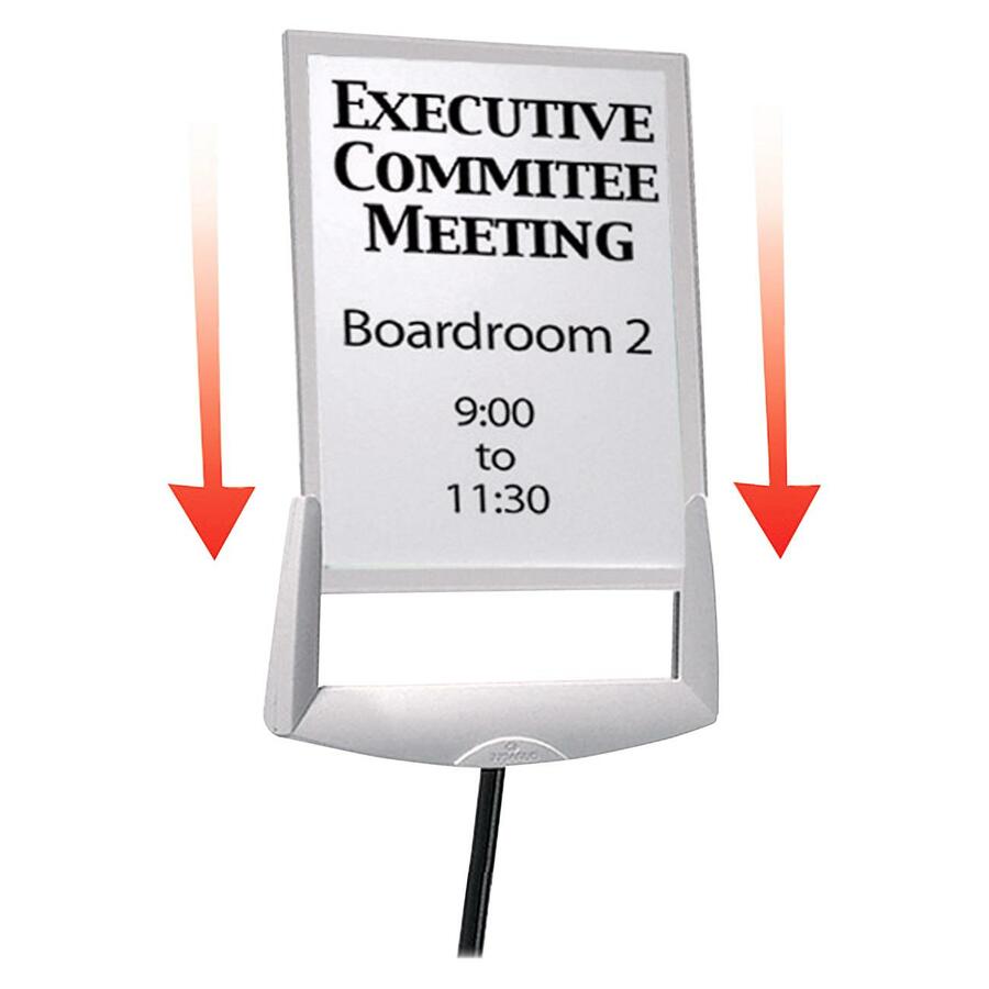 DURABLE Floor Model Sign Holder - 60" (1524 mm) Height x 11" (279.40 mm) Width x 11" (279.40 mm) Depth - Acrylic - Gray - Signs & Sign Holders - DBL558957