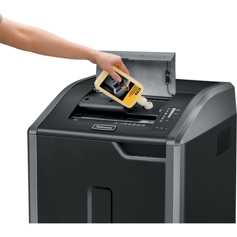 Fellowes Powershred® 425Ci 100% Jam Proof BAA Compliant Cross-Cut Shredder - Continuous Shredder - Cross Cut - 30 Per Pass - for shredding Staples, Credit Card, CD, DVD, Paper Clip, Junk Mail, Paper - 0.156" x 1.125" Shred Size - P-4 - 20 ft/min - 12"