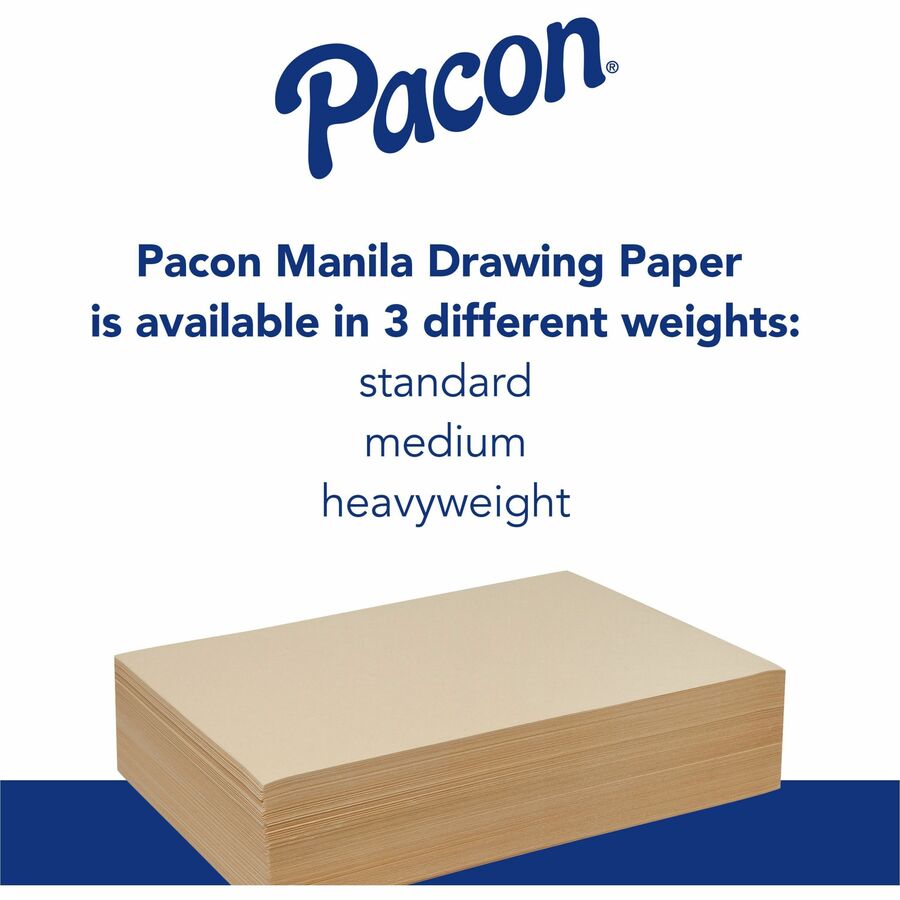 Pacon Manila Drawing Paper, 12 x 18, 500 Sheets, Heavyweight Craft Paper  