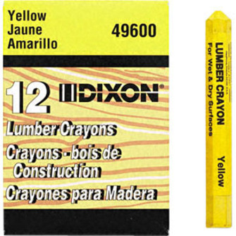 Dixon Lumber Crayons - Yellow - 1 Each - Specialty Marking Pencils/Crayons - DIX49600