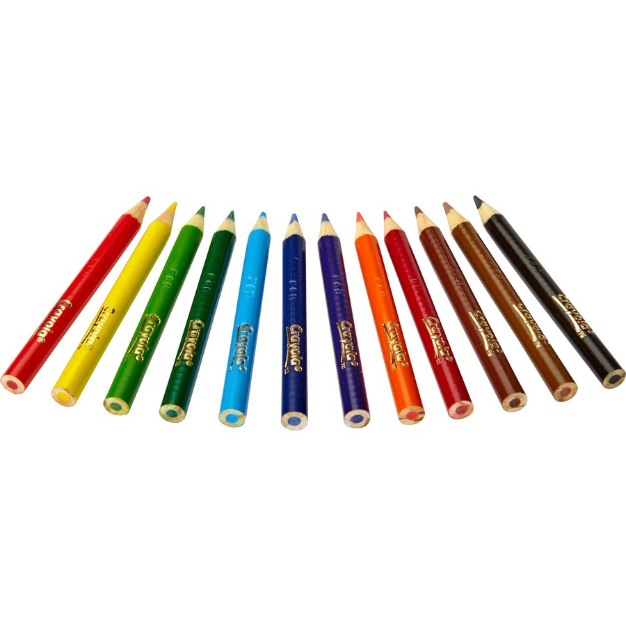Crayola 12 Color Colored Pencils - 3.3 mm Lead Diameter - Violet Lead - Black Wood, Blue, Green, Brown, Orange, Red, Sky Blue, Violet, Yellow, Red Orange, Yellow Green, ... Barrel - 12 / Set