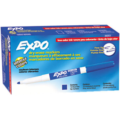 Expo Low-Odor Dry-erase Markers - Fine Marker Point - Blue SAN86003, SAN  86003 - Office Supply Hut