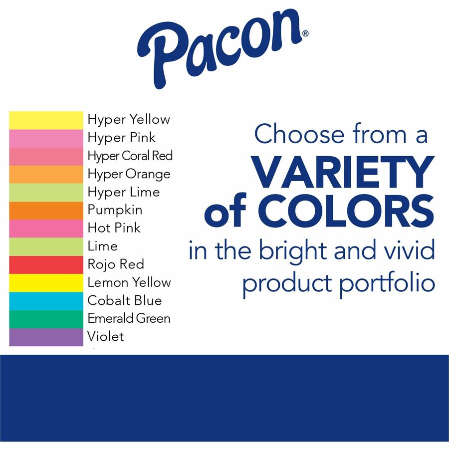 Pacon Kaleidoscope Hyper Multi-Purpose Paper - Letter - 8.50" x 11" - 24 lb Basis Weight - 500 Sheets/Pack - Multi-Purpose Paper - Hyper Lime