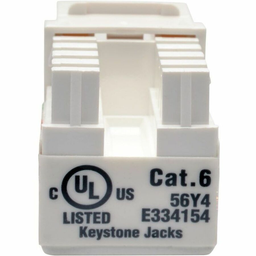 Tripp Lite by Eaton Cat6 Cat5e 110 Style Punch down Keystone Jack RJ45 White TAA GSA - RJ-45