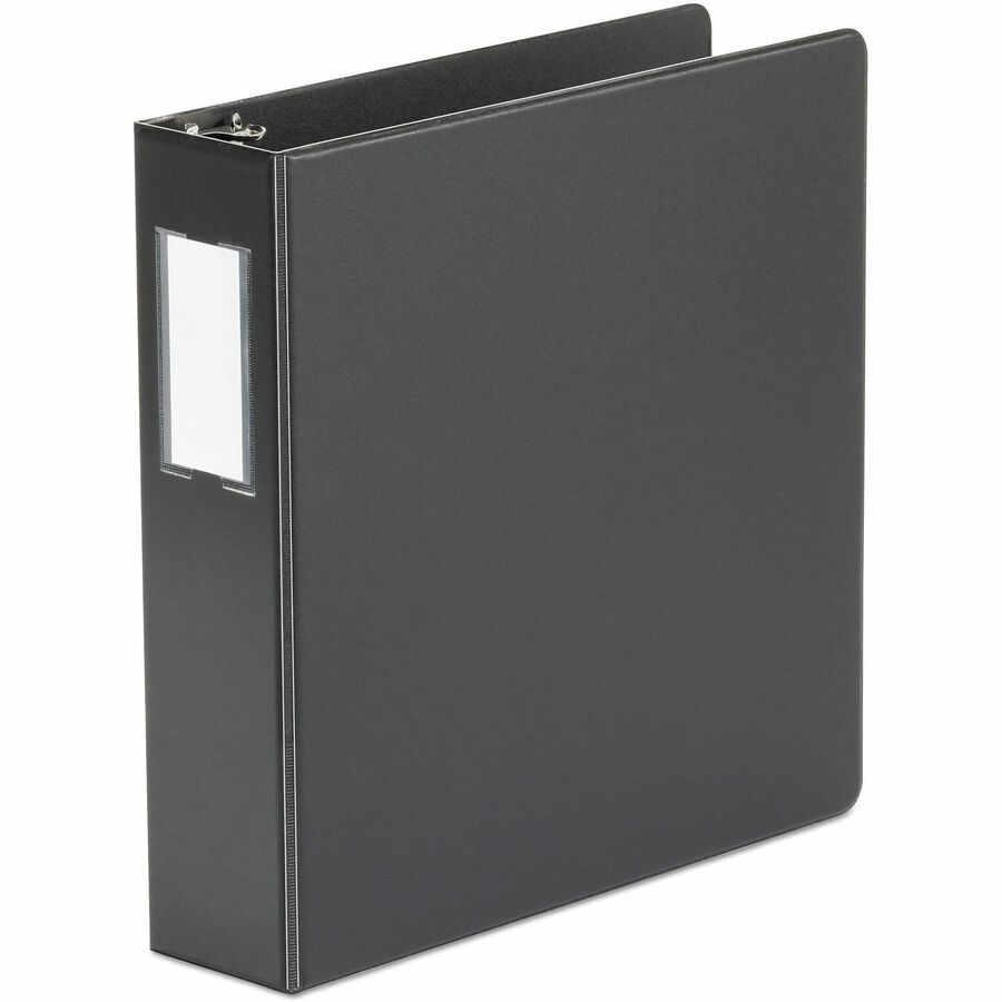 Universal Ring Binder - 2" Binder Capacity - Letter - 8 1/2" x 11" Sheet Size - 500 Sheet Capacity - 3 Ring(s) - Fastener(s): Ring - Pocket(s): 2, Inside Front & Back - Polypropylene - Black - Non-stick - 1 Each