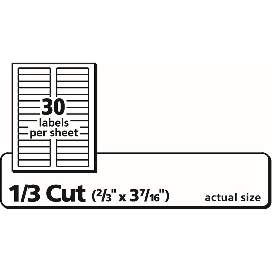 Avery&reg; Filing Labelswith TrueBlock&trade; Technology for Laser and Inkjet Printers, 3-7/16" x 2/3" , White