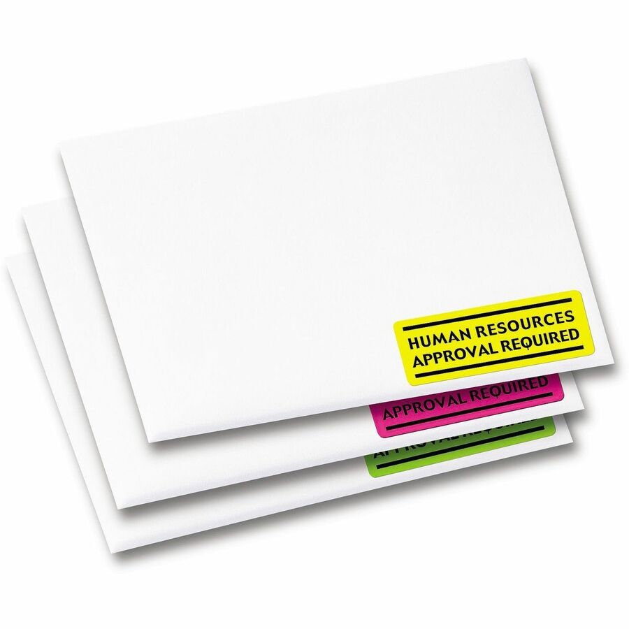 Avery® Neon Address Labels with Sure Feed(TM) for Laser Printers, 1 x 2 5/8" , Assorted Colors, 450 Labels (5979) - 1" Height x 2 5/8" Width - Permanent Adhesive - Rectangle - Laser - Neon Magenta, Neon Green, Neon Yellow - Paper - 30 / Sheet - 15 Tot - Mailing & Address Labels - AVE05979