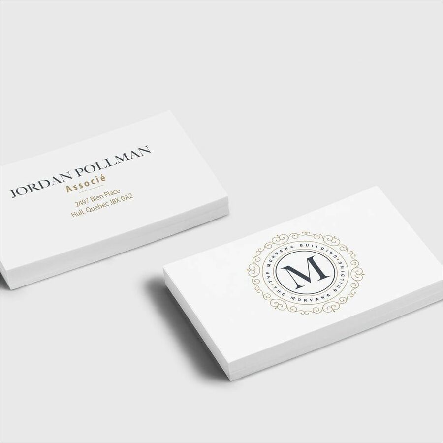 Cartes d'affaires avec technologie Sure Feed<sup>MC</sup> Coupe nette, 2" x 3-1/2" , pour imprimantes laser et à jet d'encre