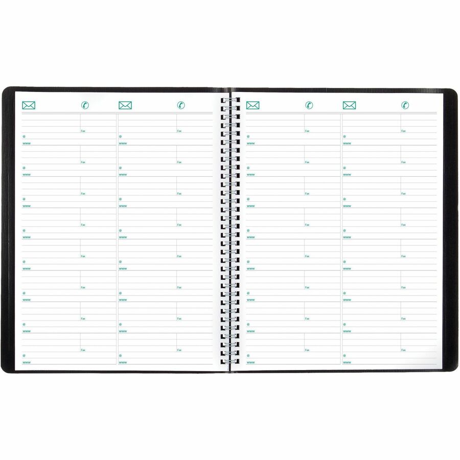 Brownline EcoLogix Monthly Planner - Julian Dates - Monthly - 14 Month - December 2023 - January 2025 - 1 Month Double Page Layout - 8 1/2" x 11" Sheet Size - Twin Wire - Black - Paper - Address Directory, Phone Directory, Soft Cover - 1 Each