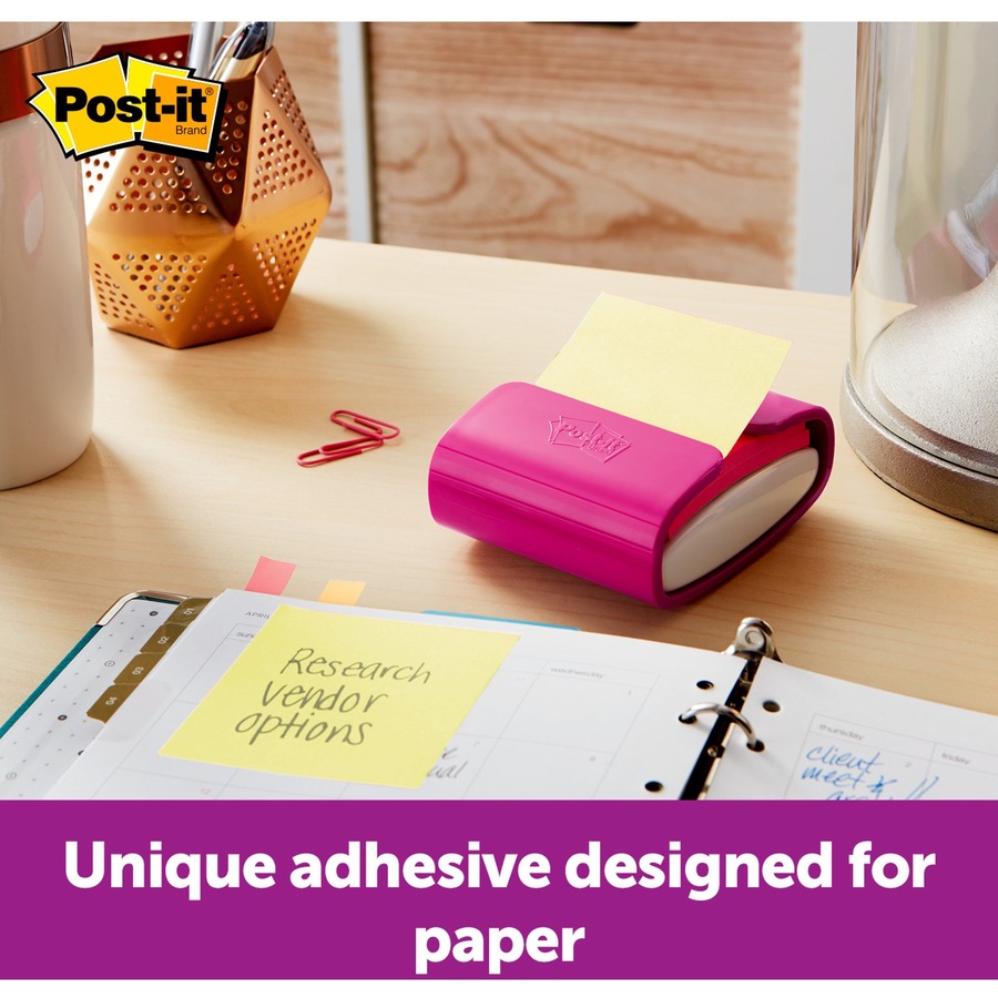 Post-it® Dispenser Notes Value Pack - 2400 - 3" x 3" - Square - 100 Sheets per Pad - Unruled - Canary Yellow - Paper - Self-adhesive, Repositionable - 24 / Pack