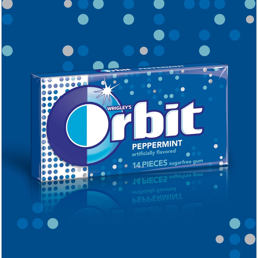 Orbit Peppermint Sugarfree Gum - 12 packs - Peppermint - Individually Wrapped - 12 / Box