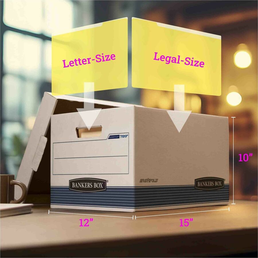 Bankers Box Quick/Stor Storage Boxes 12" x 15-1/4" x 10-1/4" 3/pkg