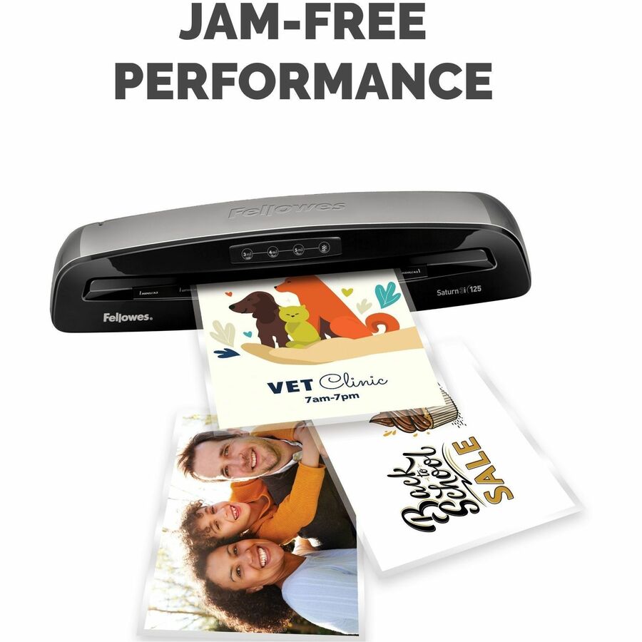 Fellowes Thermal Laminating Pouches - ImageLast™, Jam Free, Letter, 3 mil, 50 pack - Sheet Size Supported: Letter - Laminating Pouch/Sheet Size: 9" Width x 11.50" Length x 3 mil Thickness - Type G - Glossy - for Document - Pre-trimmed, Durable, UV R - Laminating Supplies - FEL52225