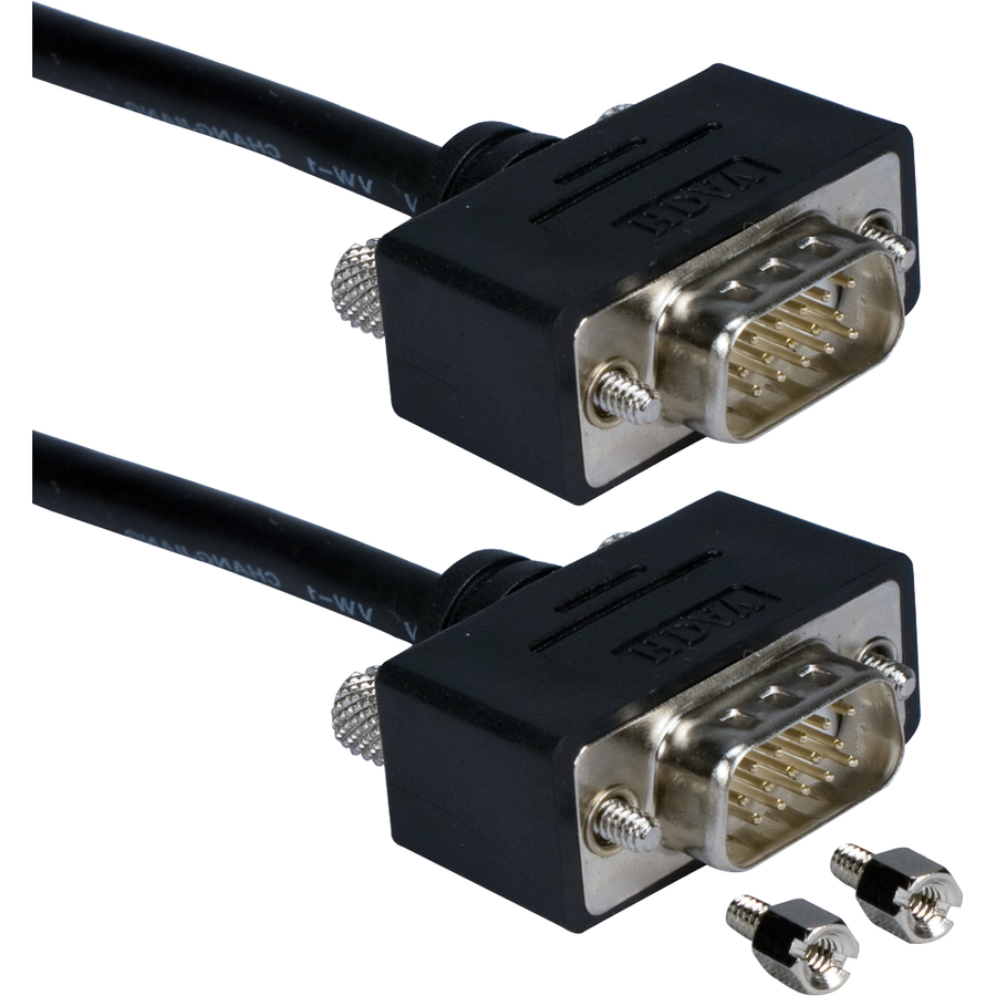 QVS UltraThin VGA Cable - HD-15 Male VGA - HD-15 Male VGA - 1ft
