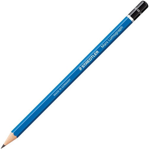 Staedtler Mars Lumograph Drawing/Sketching Pencil - B Lead - Gray Lead - Blue Wood Barrel - 6/Box - Drawing Pencils - STD100B11