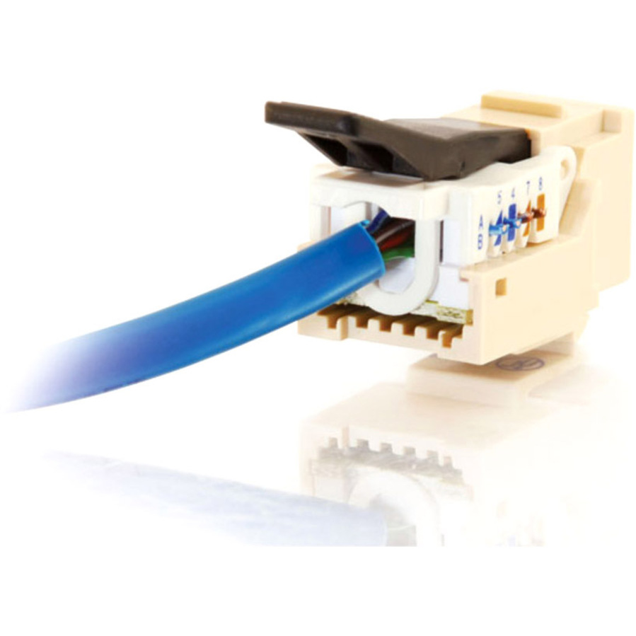 C2G Cat5E RJ45 UTP Toolless Keystone Jack - Ivory - RJ-45, 110-punchdown