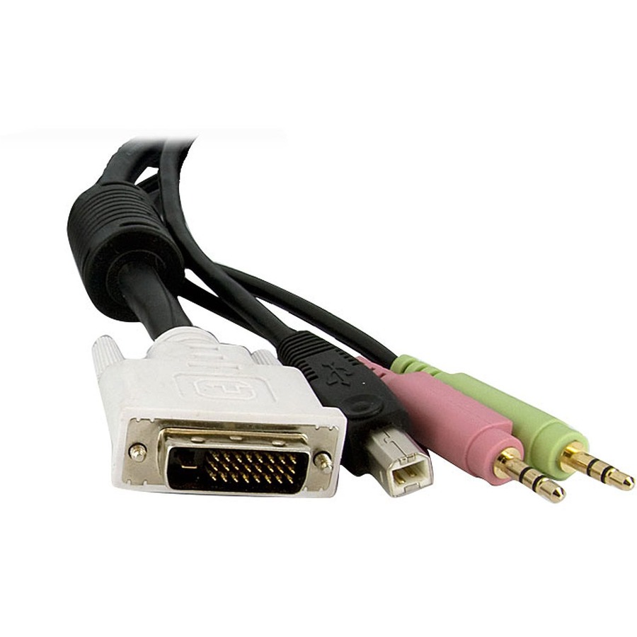 StarTech.com 10 ft 4-in-1 USB DVI KVM Switch Cable with Audio