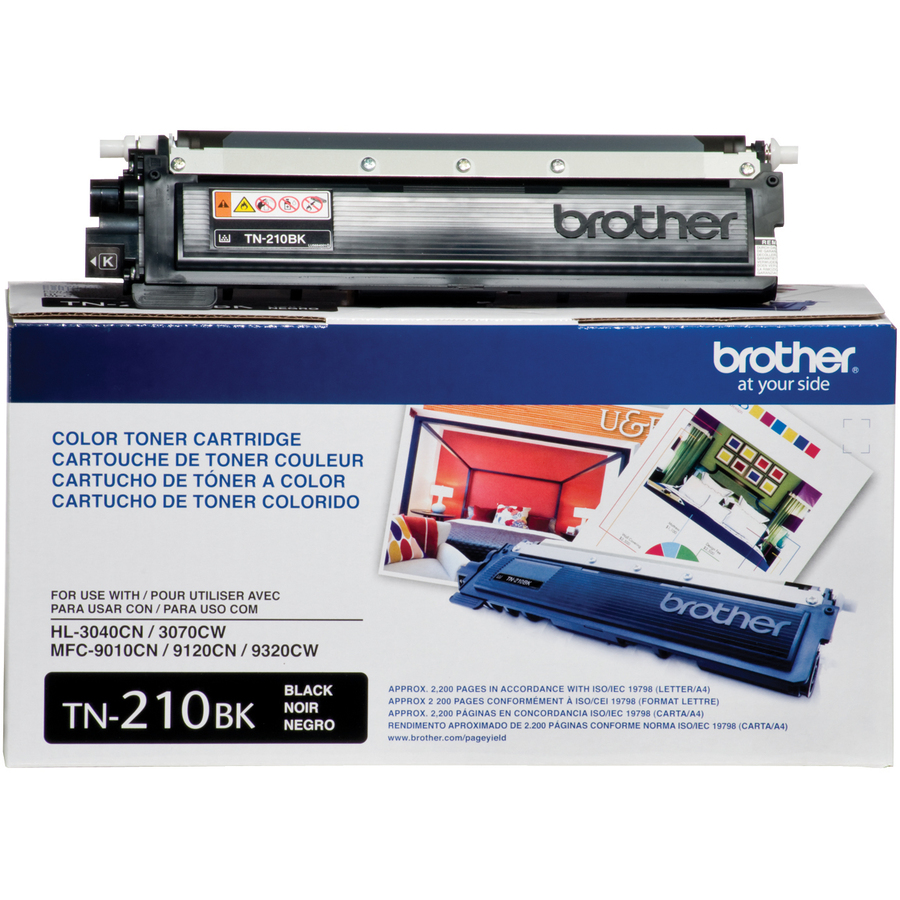 Brother Genuine TN210BK Black Toner Cartridge - Laser - 2200 Pages - Black - 1 Each
