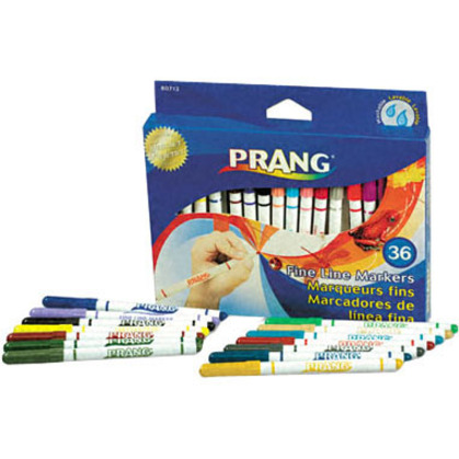 Prang Fine Line Markers - Fine Line Tip - 36 Assorted Colours - Art Markers - DIX80712