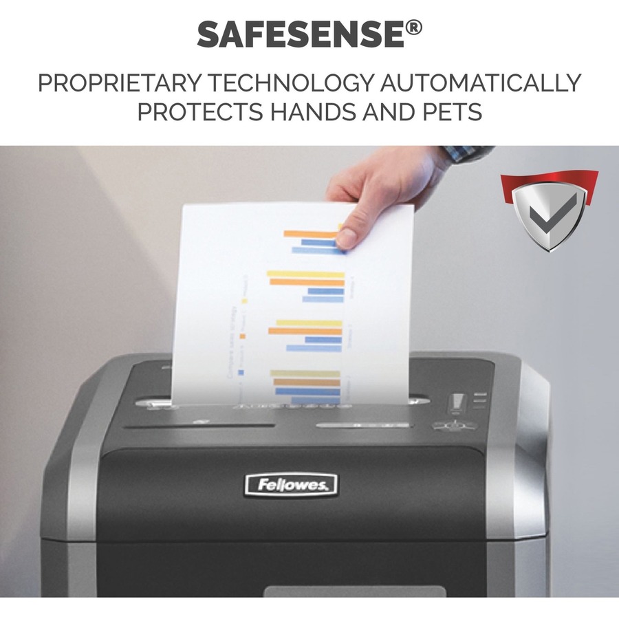 Fellowes® 225Ci Paper Shredder | 100% Jam Proof, 22-Sheet, Cross-Cut Security, Commercial Grade | 3825001 Model, Black - Continuous Shredder - Cross Cut - 22 Per Pass - for shredding Staples, Credit Card, CD, DVD, Paper Clip, Junk Mail, Paper - 0.156"