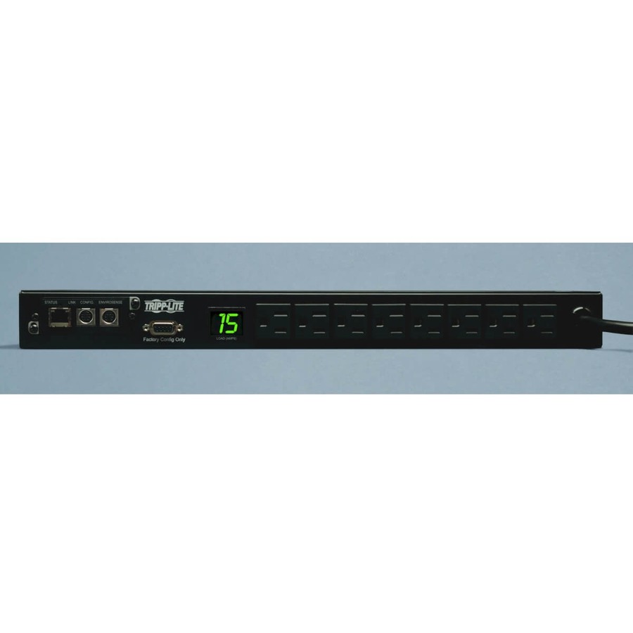 Tripp Lite by Eaton PDU 1.4kW Single-Phase Monitored PDU with LX Platform Interface 120V Outlets (8 5-15R) 5-15P 12 ft. (3.66 m) Cord 1U Rack-Mount TAA