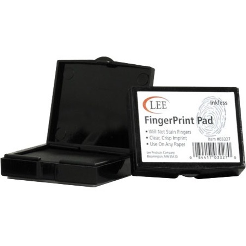 LEE Inkless FingerPrint Pad - 1 Each - 0.5" Height x 2.3" Width x 1.8" Depth - Black Ink