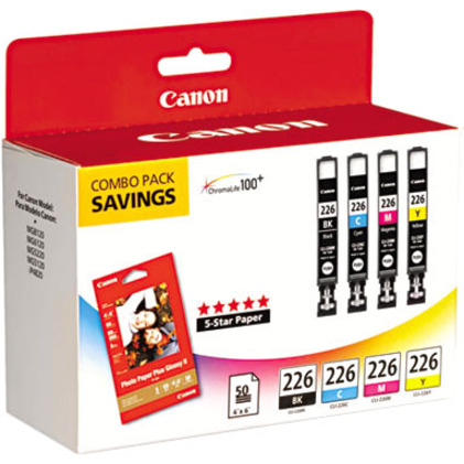 Canon CLI-226 Original Inkjet Ink Cartridge - Black, Cyan, Magenta, Yellow - 4 / Pack