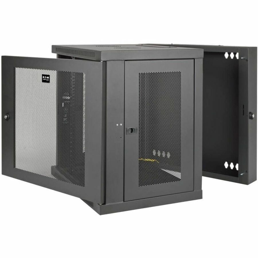 Tripp Lite by Eaton SmartRack 10U Low-Profile Switch-Depth Wall-Mount Small Rack Enclosure Hinged Back