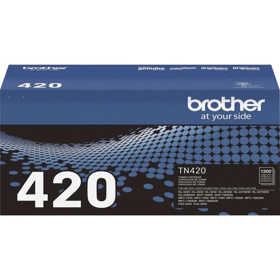Brother Genuine TN420 Mono Laser Toner Cartridge - Laser - Monochrome Toner - Black - 1 Each