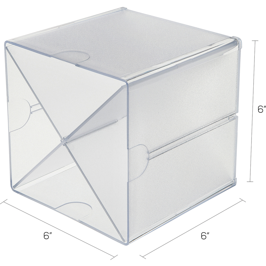 Deflecto Stackable Cube Organizer - 4 Compartment(s) - 6" Height x 6" Width x 7.3" DepthDesktop - Stackable - Clear - Plastic - 1 Each