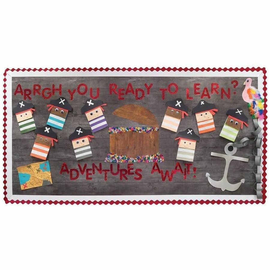 Bordette Decorative Border - Skill Learning: Decoration - Pre-scalloped Shape - Fade Resistant, Sturdy, Corrugated, Recyclable - 2.25" Width x 600" Length - White - 1 Roll