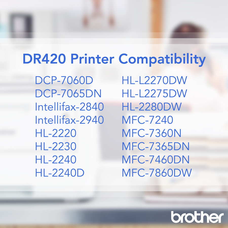 Brother DR420 Replacement Drum - Laser Print Technology - 12000 - 1 Each - Laser Printer Drums - BRTDR420