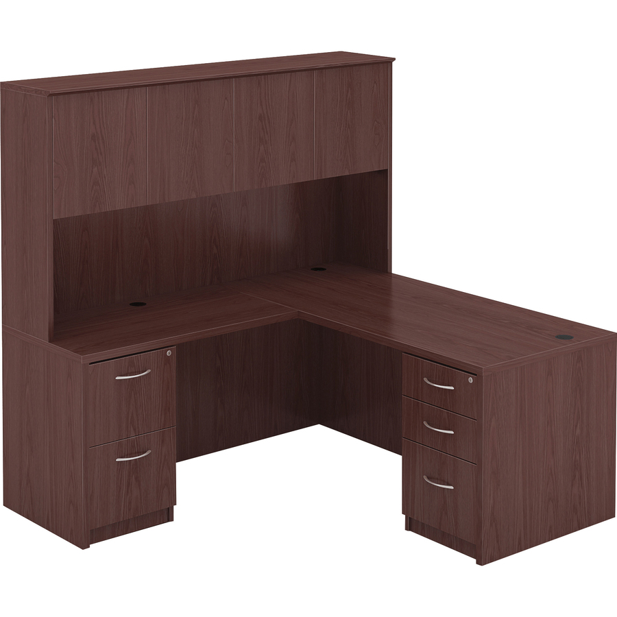 Lorell Essentials Rectangular Desk Shell - 59" x 29.5" x 1" x 29.5" - Finish: Laminate, Mahogany = LLR69373