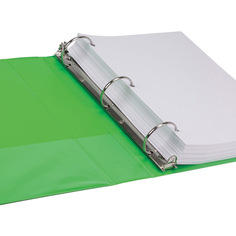 Samsill Earth's Choice Plant-based View Binders - 2" Binder Capacity - Letter - 8 1/2" x 11" Sheet Size - 425 Sheet Capacity - 3 x Round Ring Fastener(s) - 2 Internal Pocket(s) - Chipboard, Polypropylene, Plastic - Lime - 2.24 lb - Recycled - Clear Overla