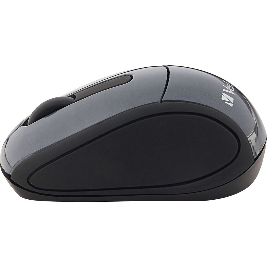 Verbatim Wireless Mini Travel Optical Mouse - Graphite - Optical - Wireless - Radio Frequency - Graphite - 1 Pack - USB - 1600 dpi - Scroll Wheel - 3 Button(s) = VER97470