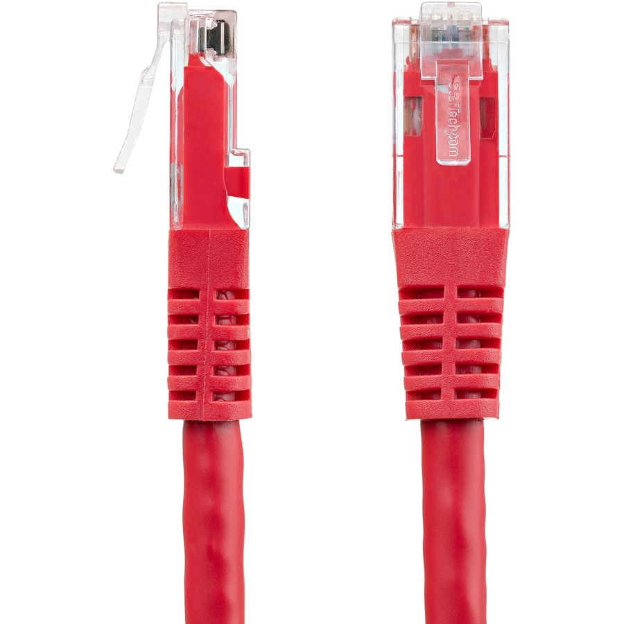 StarTech 25ft CAT6 Ethernet Cable - Red Molded Gigabit - 100W PoE UTP 250Mhz - Category 6 Patch Cord UL Certified Wiring/TIA