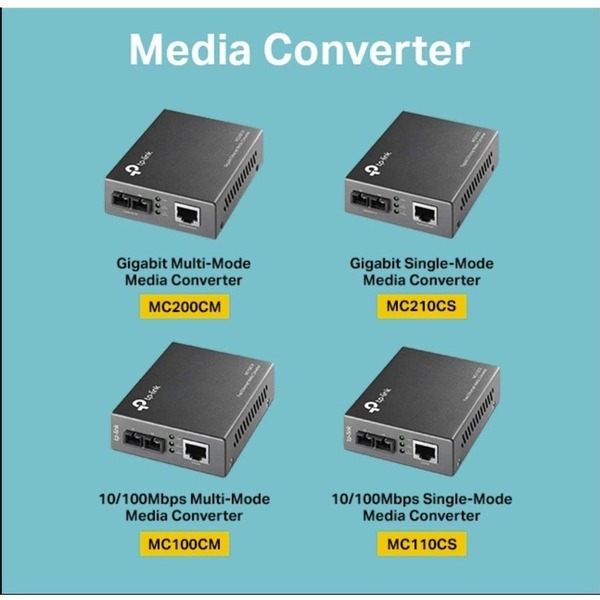 TP-LINK (MC100CM) 10/100M RJ45 to 100M Multi-Mode SC Fiber Converter