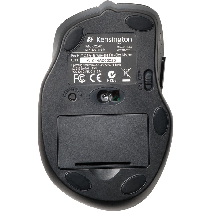 Kensington 2.4GHZ Wireless Optical Mouse - Optical - Wireless - Radio Frequency - 2.40 GHz - Black - 1 Pack - USB - 1200 dpi - Scroll Wheel - Right-handed Only - Mice - KMW72370