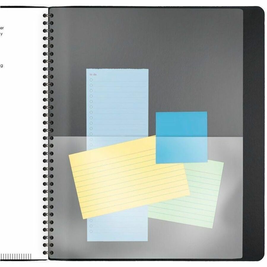 At-A-Glance Contemporary Planner - Large Size - Julian Dates - Monthly - 1 Year - January 2024 - December 2024 - 1 Month Double Page Layout - 9" x 11" White Sheet - Wire Bound - Desktop - Charcoal Gray - Faux Leather - 9.5" Width - Textured Cover, Notepad
